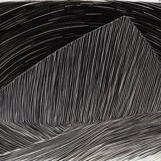 the gate — hatched monochrome arch