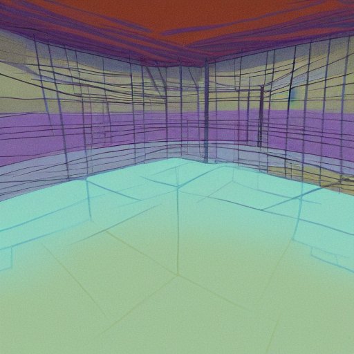 the turn — folding walls in hatched linework